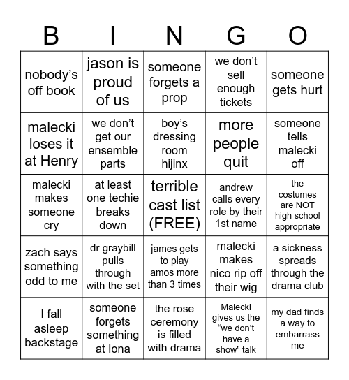 chicago bingo Card