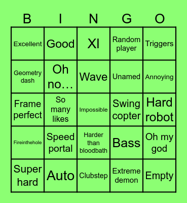 Final dash bingo Card