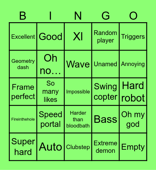 Final dash bingo Card