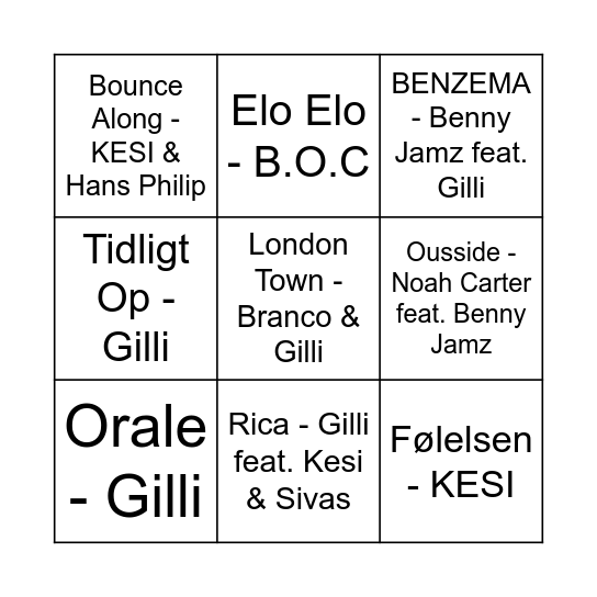 B.O.C Banko Bingo Card