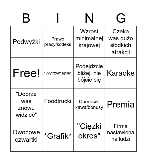 Zebranie z Grzegorzem Bingo Card