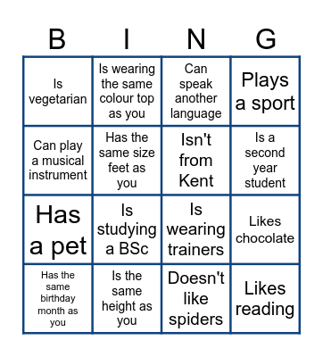 Human Bingo Card