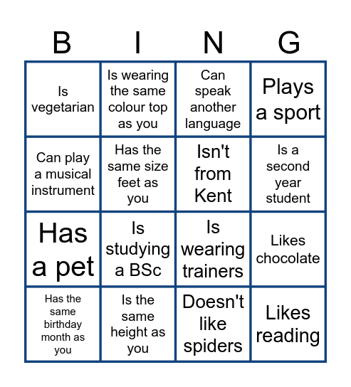 Human Bingo Card