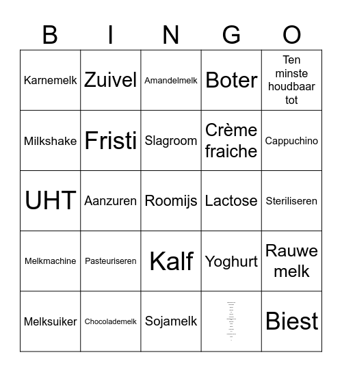 Melk Bingo Card