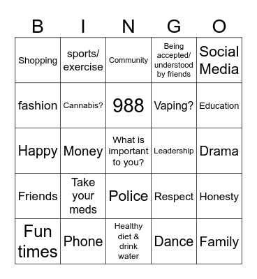 WPB PAL BINGO Card