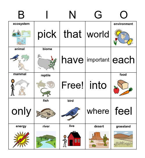 Knowing Our Ecosystems Bingo Card