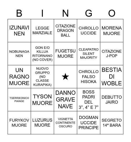 HUNTER × HUNTER 401-420 Bingo Card