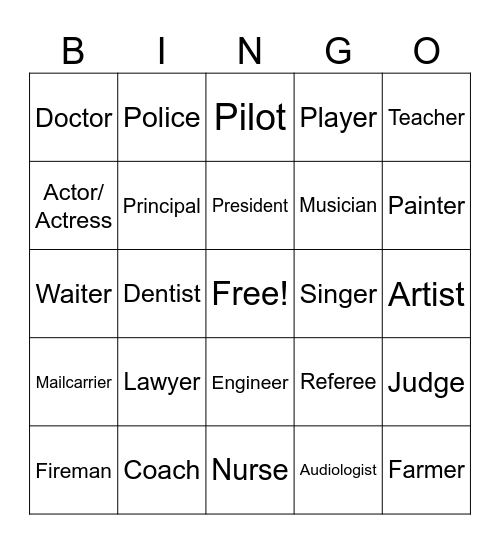 Work Bingo Card