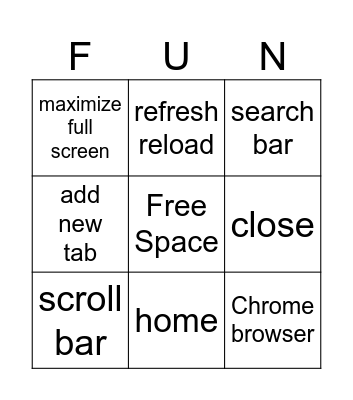 Chrome Browser Bingo Card
