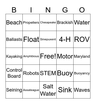 STEM2O at Assateague Bingo Card