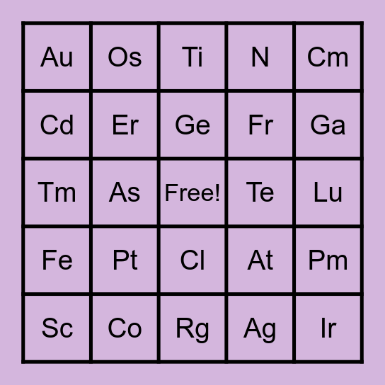 SCIENCE BINGO! Bingo Card