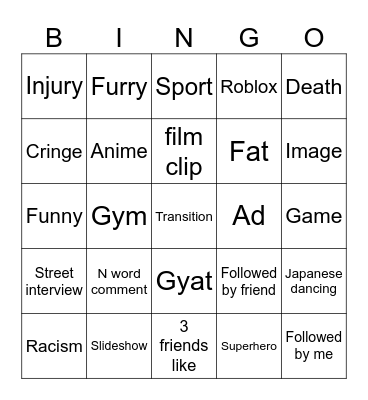 Reels Bingo Card