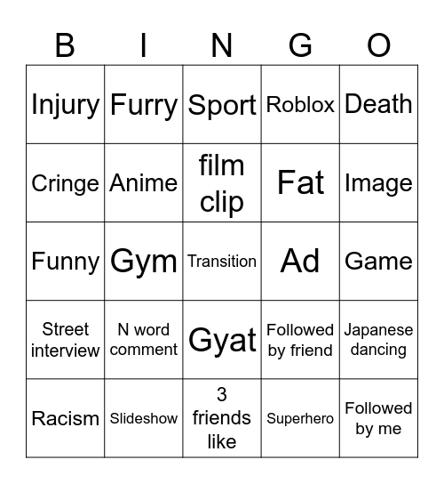 Reels Bingo Card