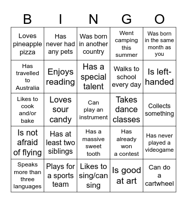 FIND SOMEONE WHO... Bingo Card