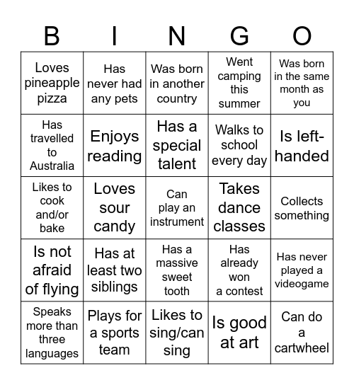 FIND SOMEONE WHO... Bingo Card