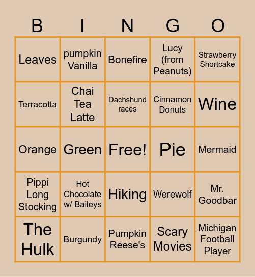 It's Fall Witches Bingo Card