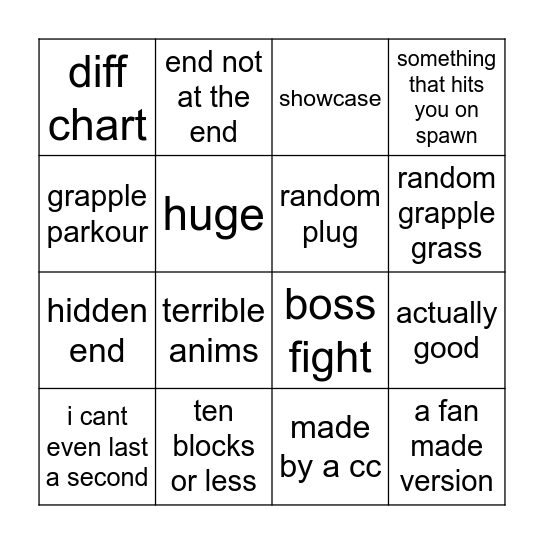 grab bingo Card