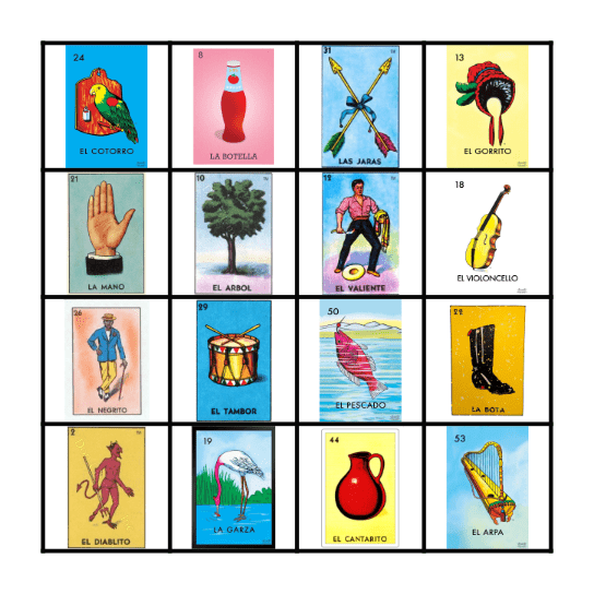 Loteria Bingo Card