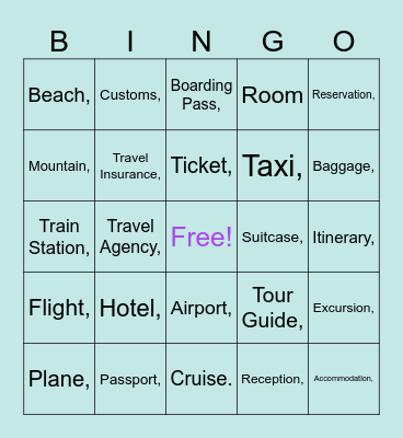 Las vacaciones Bingo Card