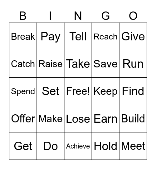 Collocations Bingo Card