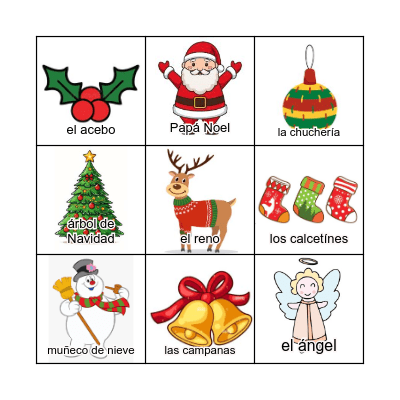 Feliz Navidad Bingo Card