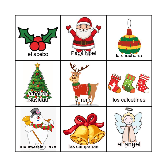 Feliz Navidad Bingo Card