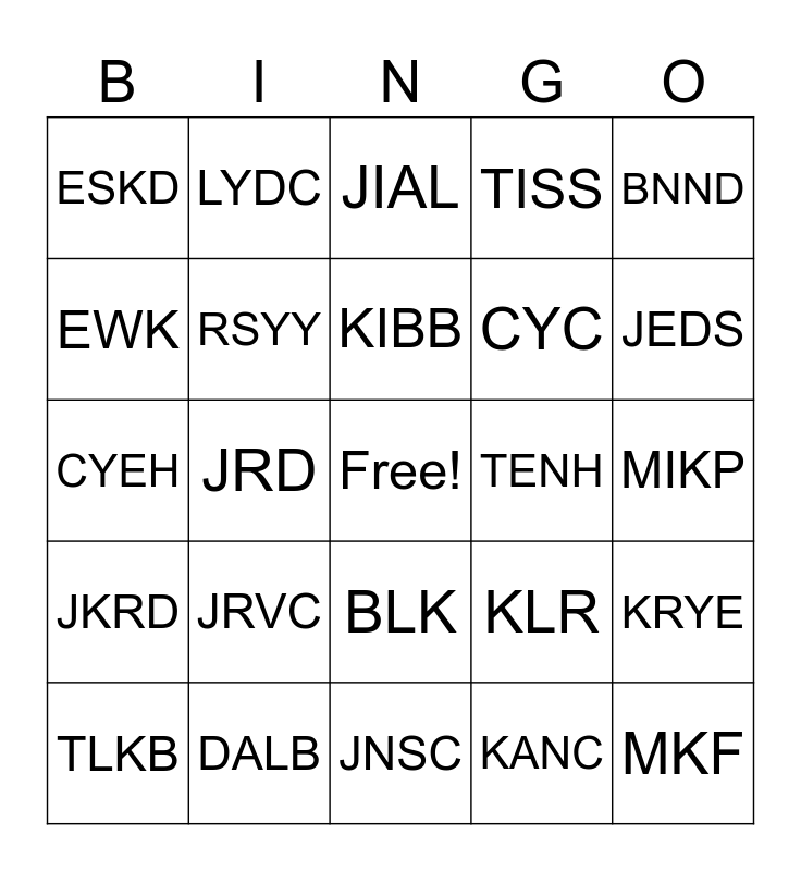 HOST BINGO Card