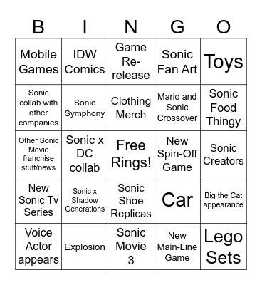 Sonic Central (2024) Bingo Card