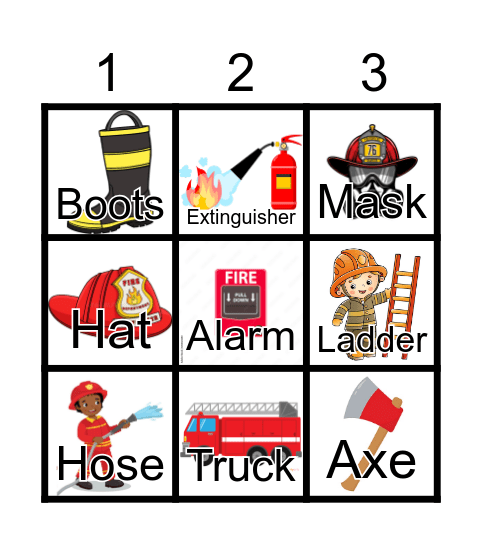 FireFighter Bingo Card