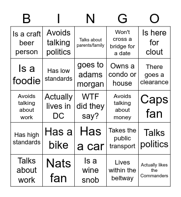 Love Is Blind Season 7 Bingo Card