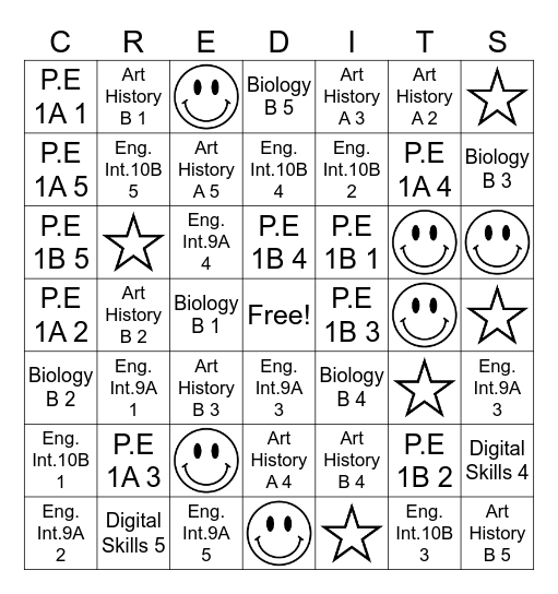 Ace's Bingo Card