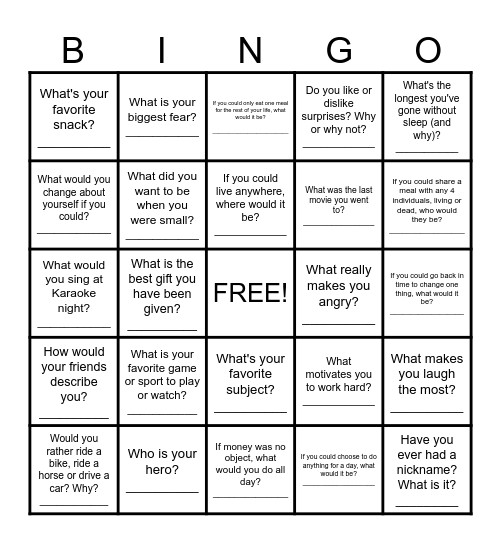 Find Someone Who: Bingo Card