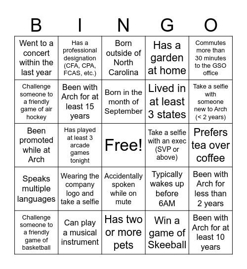 Boxcar with Execs - Coworker Bingo! Bingo Card