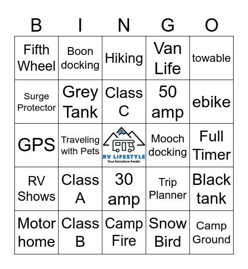 RV Lifestyle Bingo Card