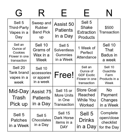 GDF BINGO Card