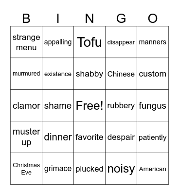 Fish Cheeks Reading Bingo Card