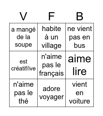 Qui ... Bingo Card