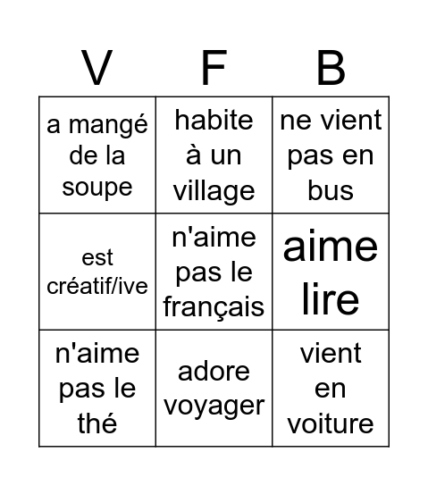 Qui ... Bingo Card