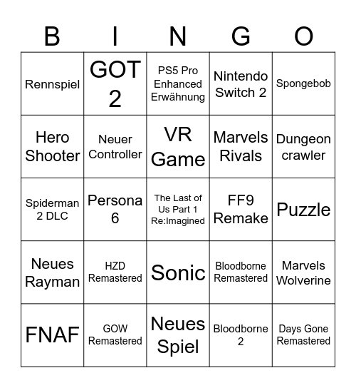 Bingo Card