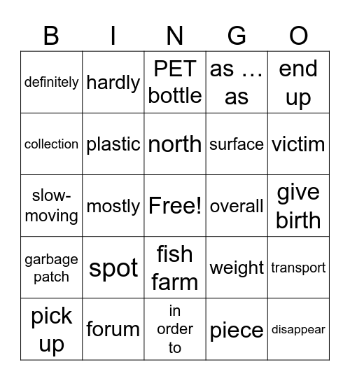 Words U6 Bingo Card