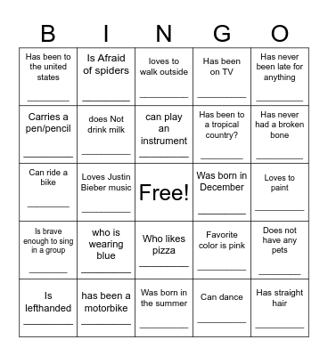 SOCIAL CLUB Bingo Card