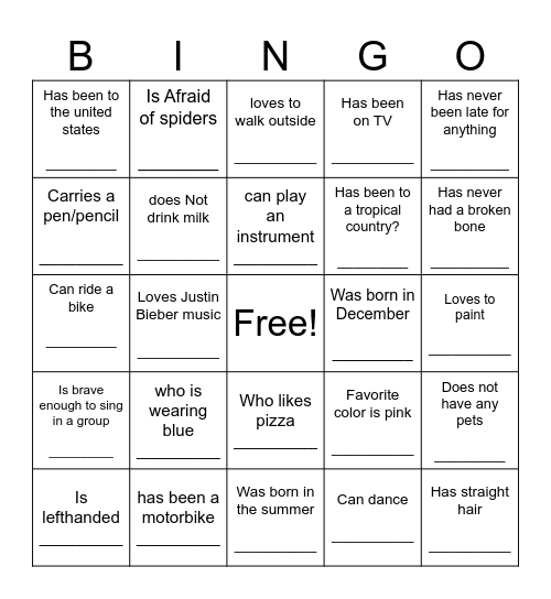 SOCIAL CLUB Bingo Card