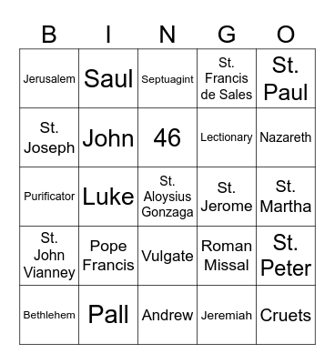 YOUTH GROUP BINGO Card