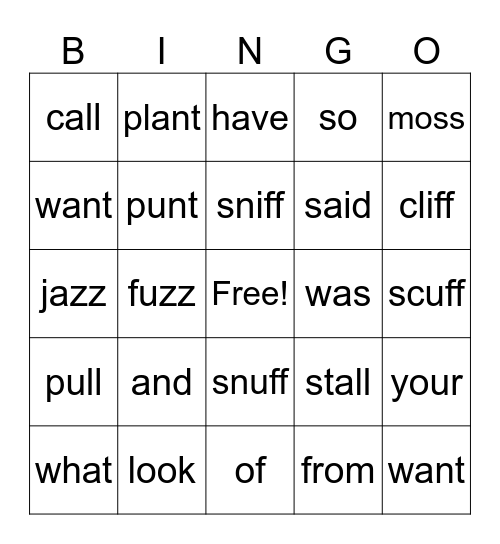 UFLI Lesson 41 Bingo Card