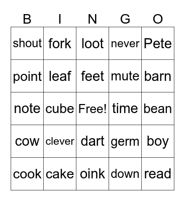 Unit 2 Review Bingo Card