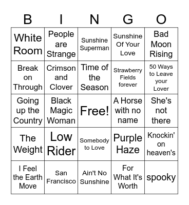Summer of Love #2 Bingo Card