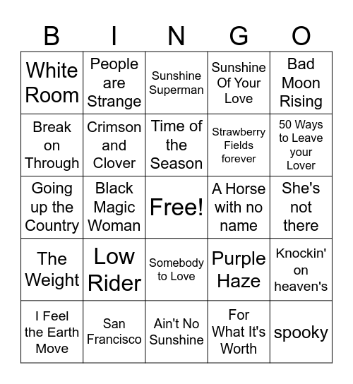 Summer of Love #2 Bingo Card