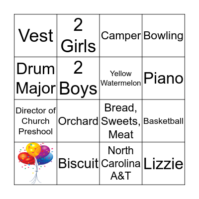 Happy Birthday Ophelia Bingo Card