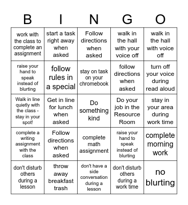 Ethan's Bingo Board Bingo Card
