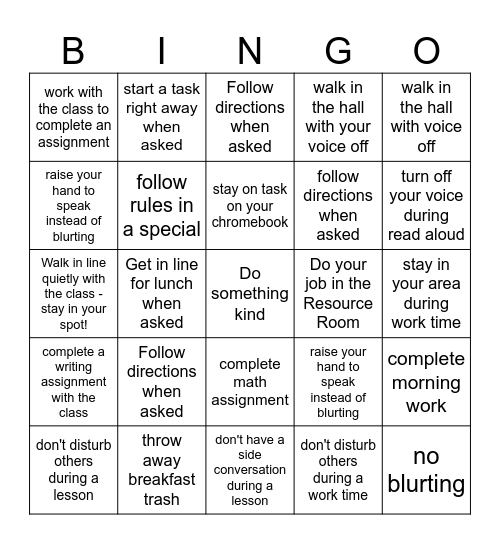 Ethan's Bingo Board Bingo Card